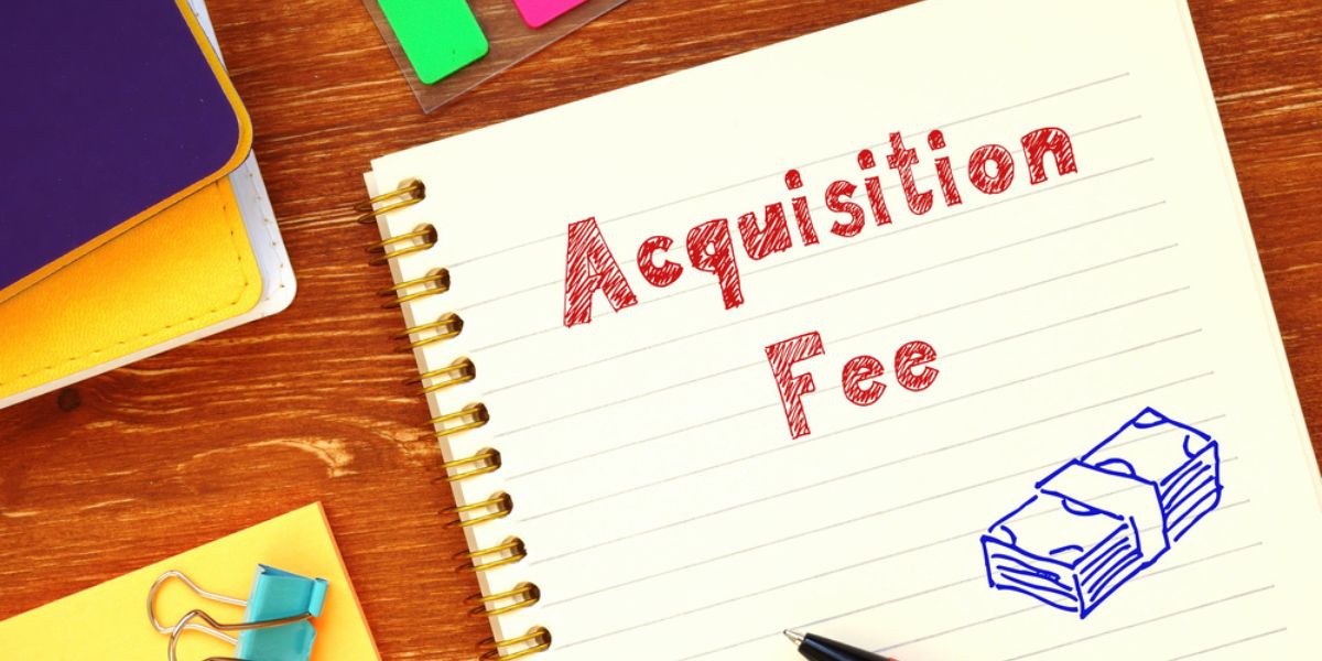 Financial concept about Acquisition Fee with sign on the sheet