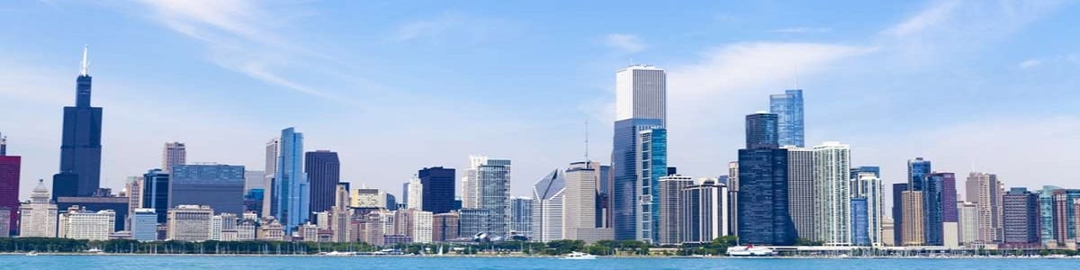 Chicago Skyline With Blue Clear Sky